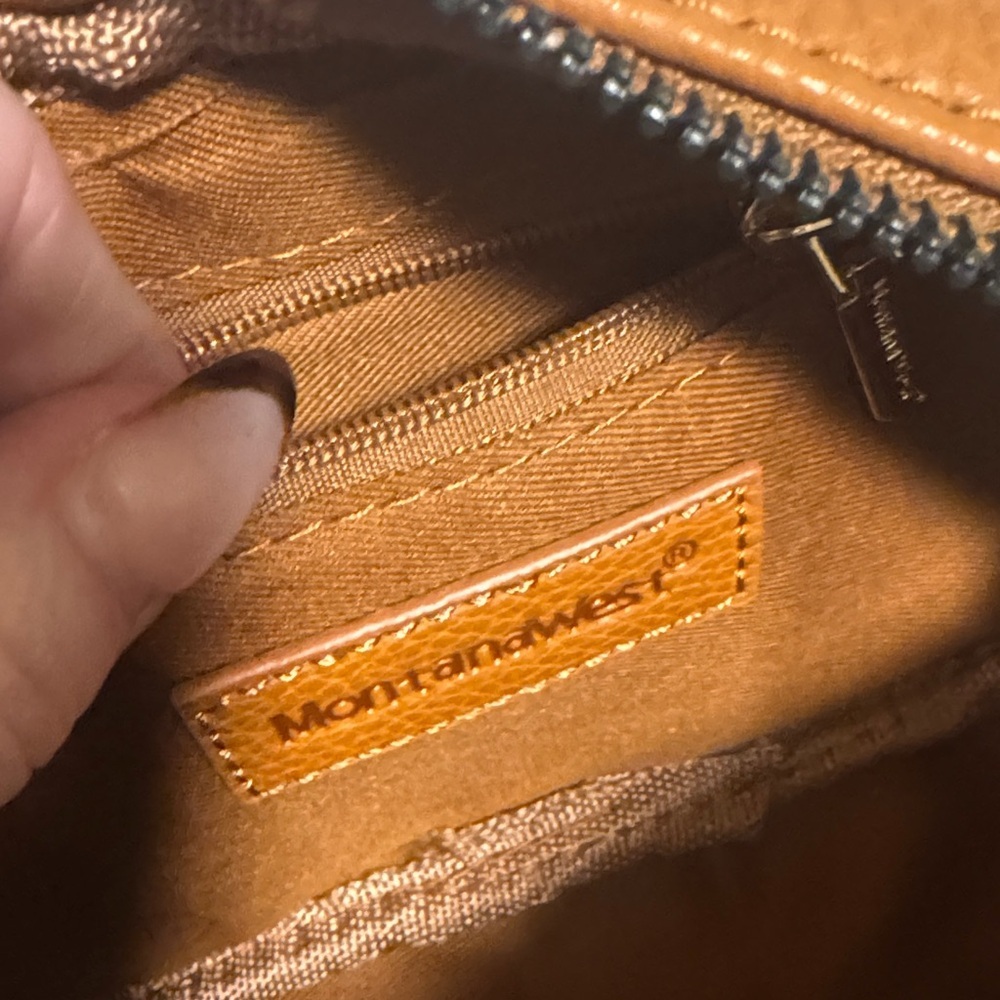 Montana West || NWT Brown Crossbody Bag with Patterned Strap - Picture 13 of 16